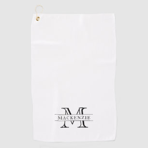 Editable Colours Classic Border Name Monogram Golf Towel