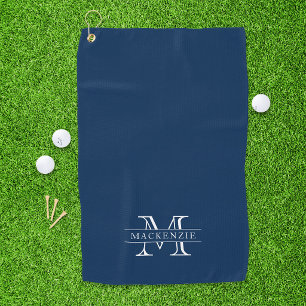 Editable Colours Classic Border Name Monogram Golf Towel