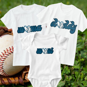 Editable Colours Mama Love Baseball Matching Mini T-Shirt