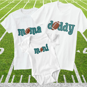 Editable Colours Mama Love Footbal Matching T-Shirt