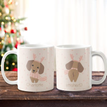 Editable Colours Merry Christmas Dachshund Puppy