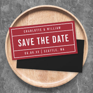 Editable Colours Modern Bordered Bold Save the Dat Date