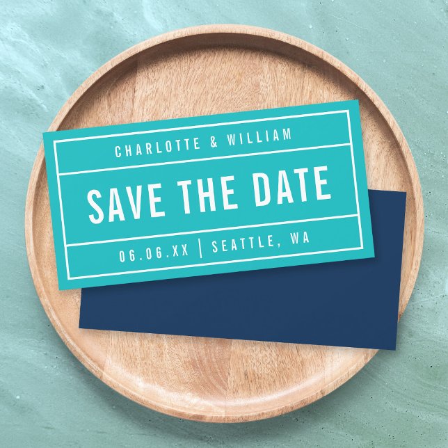 Editable Colours Modern Bordered Bold Save the Dat Save The Date (Creator Uploaded)