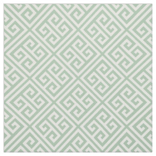 Editable Colours   Sage Green Greek Key Fabric