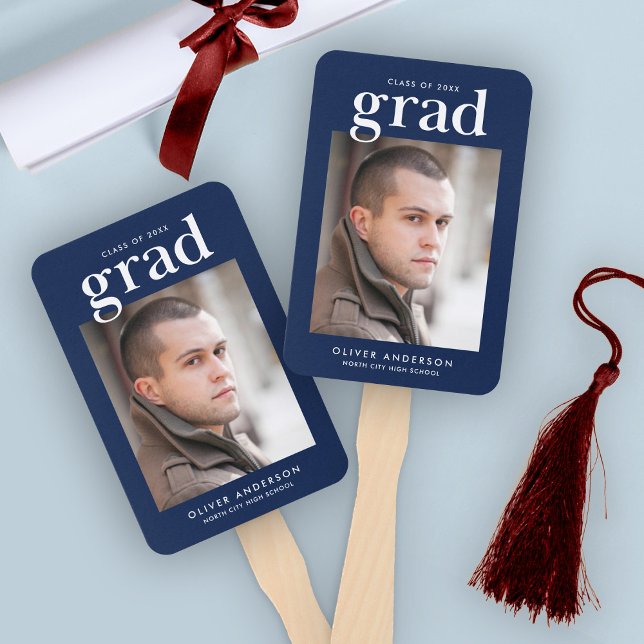 Editable Colours Serif Photo Graduation Hand Fan (Creator Uploaded)