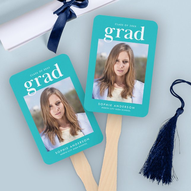 Editable Colours Serif Photo Graduation Hand Fan (Creator Uploaded)