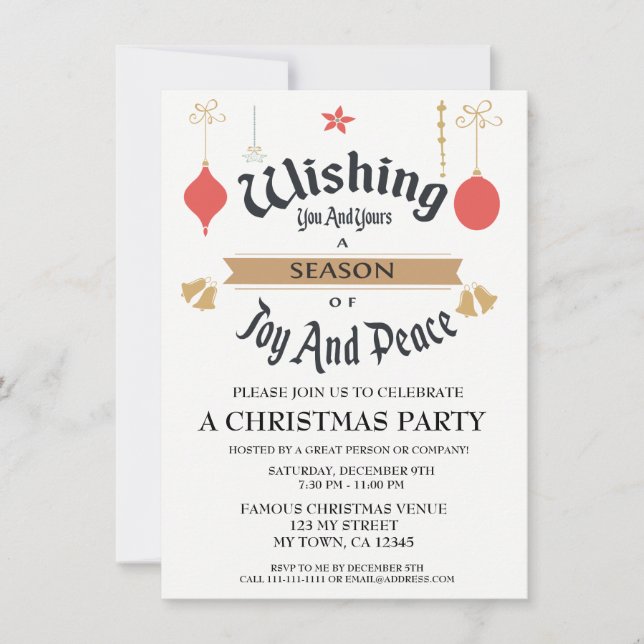 Editable Company Christmas Invitation (Front)