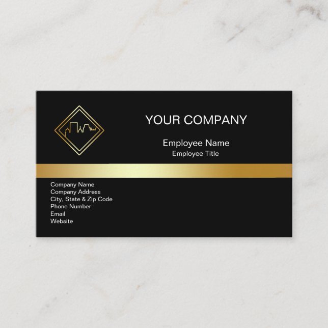 Editable Company Logo Business Card (Front)