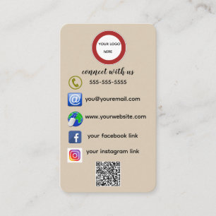 Editable Connect With Us Business Card