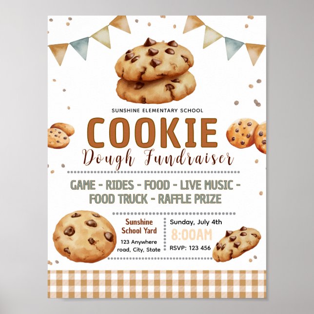 Editable cookie dough fundraiser flyer poster (Front)