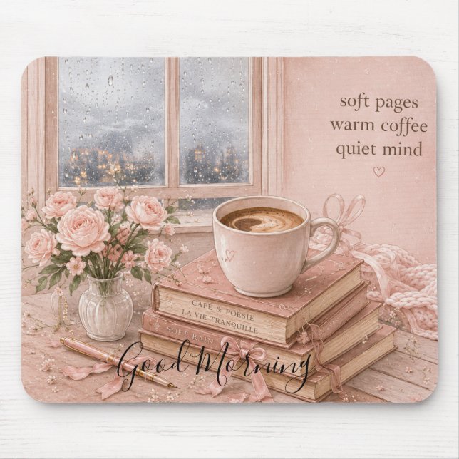 Editable Cosy Book Lover Desk Mat Mouse Mat (Front)