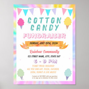Editable Cotton candy fundraiser flyer Poster