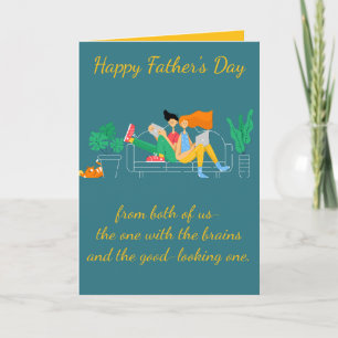 Editable Couple Funny Fathers Day Card