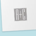 Editable Couples Initials | White & Grey Wrapping Paper<br><div class="desc">Customisable couples initials or any other text.</div>