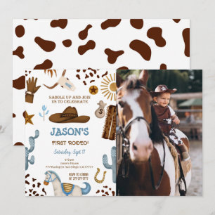 Editable Cowboy Birthday Photo Invitation