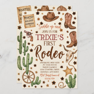Editable Cowgirl Birthday Party Invitation