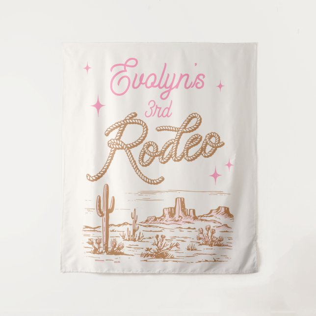 Editable Cowgirl Birthday Tapestry (Front)