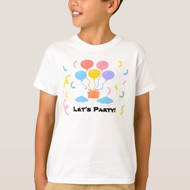 Editable Crayon Style – Balloon Bash Kids T-Shirt (Front)