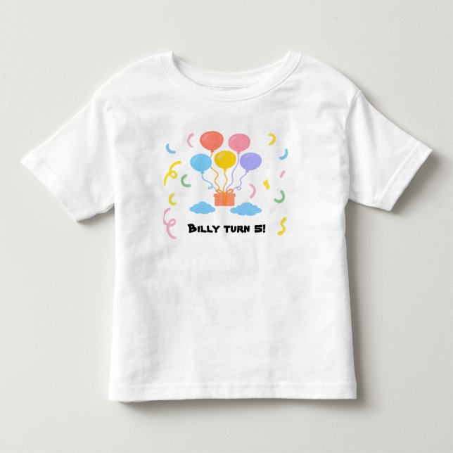 Editable Crayon Style – Balloon Bash Toddler T-Shirt (Front)