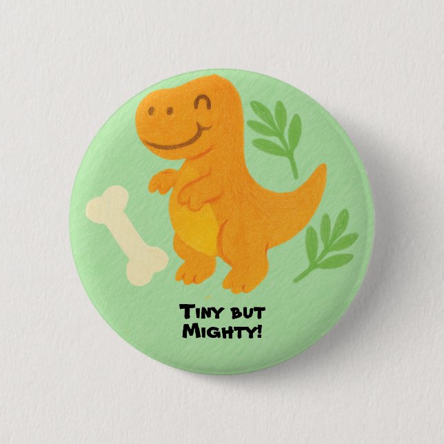 Editable Crayon Style – Dinosaur Roarsome 6 Cm Round Badge (Front)