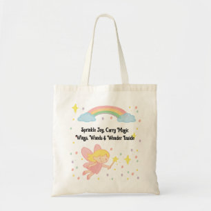 Editable Crayon Style – Fairy Mushroom Forest  Tote Bag