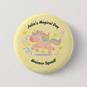 Editable Crayon Style – Unicorn Dream Sparkle 6 Cm Round Badge