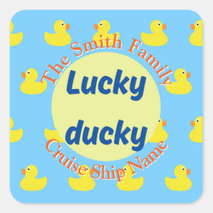 Editable Cruise Duck Square Sticker