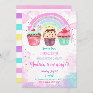 Editable Cupcake Birthday Invitation