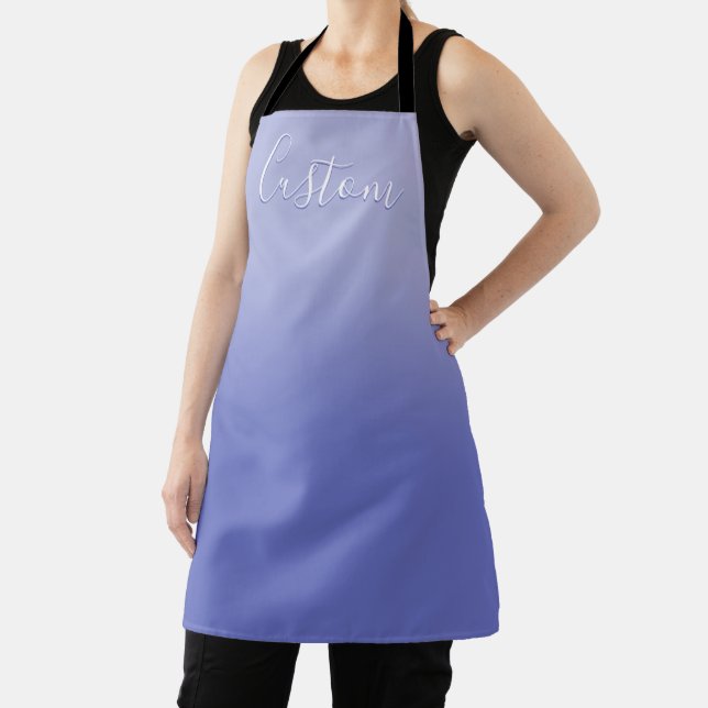 Editable Cursive Script | White & Purple Violet Apron (Insitu)