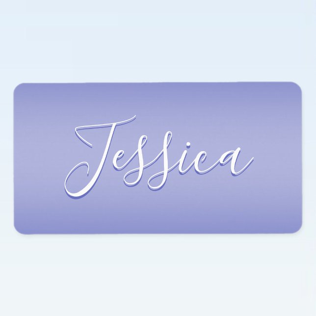 Editable Cursive Script | White & Purple Violet Label (Creator Uploaded)