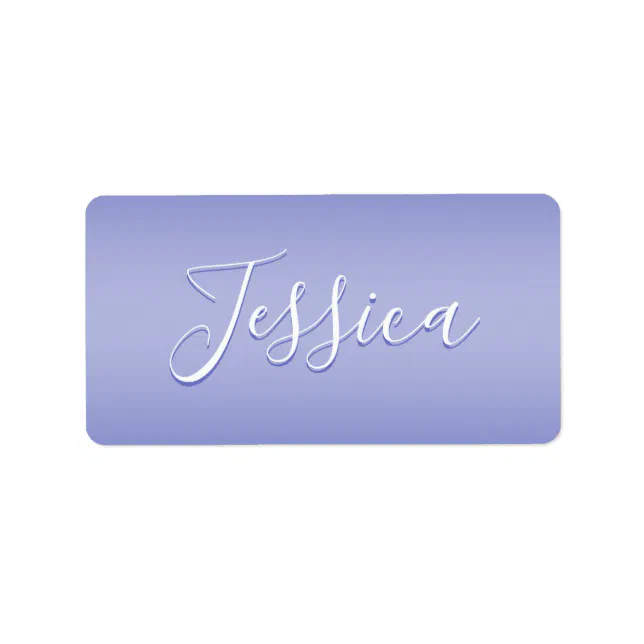 Editable Cursive Script White & Purple Violet Label Zazzle