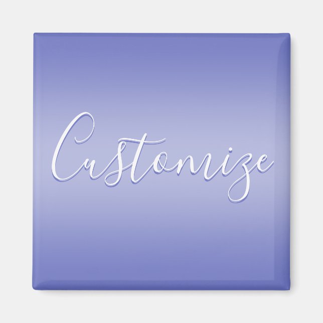 Editable Cursive Script | White & Purple Violet Magnet (Front)
