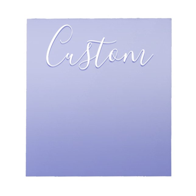 Editable Cursive Script | White & Purple Violet Notepad (Front)