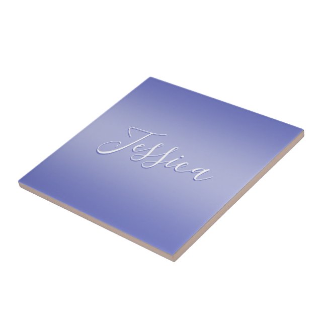 Editable Cursive Script | White & Purple Violet Tile (Side)