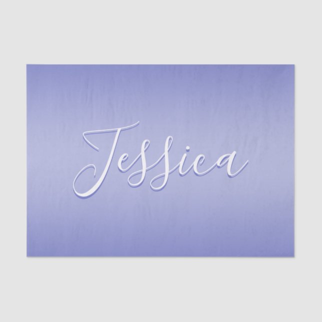 Editable Cursive Script | White & Purple Violet Tissue Paper (Front)