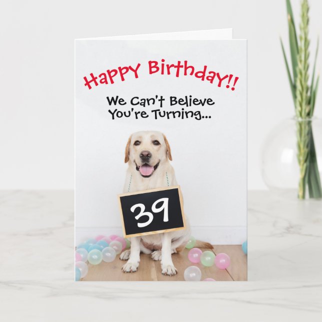 Editable Custom Age Dog Lover Birthday Card (Front)