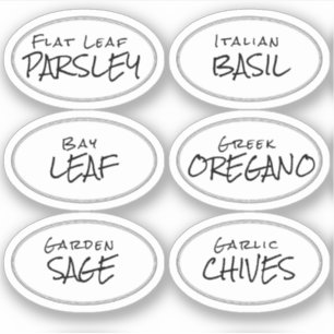 Editable Custom-Cut Oval Spice Labels with Border