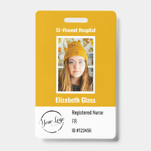 Editable Custom Employee Photo Badge ID Badge