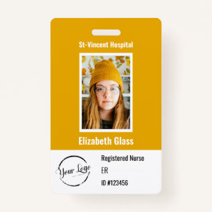 Editable Custom Employee Photo Badge ID Badge