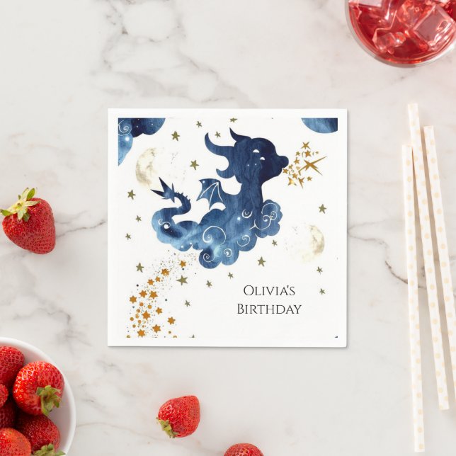  Editable Cute Dragon Birthday Napkin (Insitu)