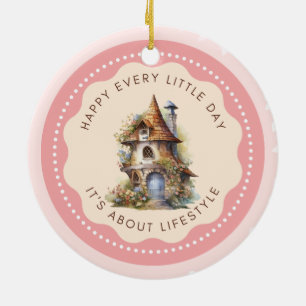 Editable Cute Fairy House Home Sweet Home Ceramic Tree Decoration
