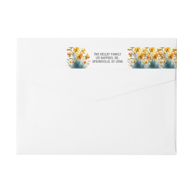 Editable Daffodils Easter Greetings Wrap Around Label (Back)