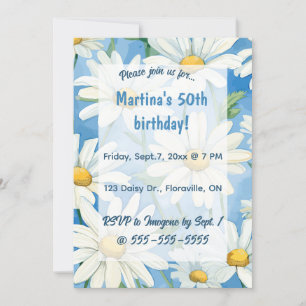 Editable Daisy Birthday  Invitation