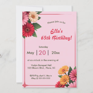 Editable Daisy Invitation