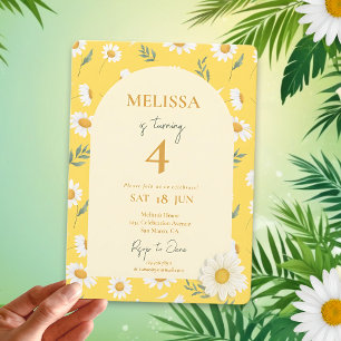 Editable Daisy Summer Birthday Invitation