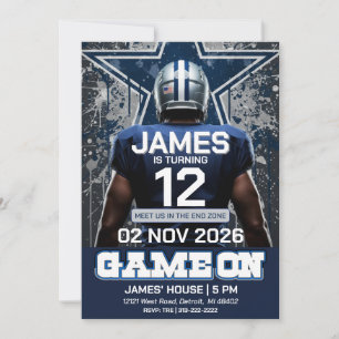 Editable Dallas Football Ticket Birthday Invite