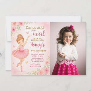 Editable Dance Party Template for Girls with photo