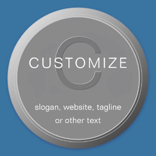 Editable Dark Grey Monogram Design Classic Round Sticker