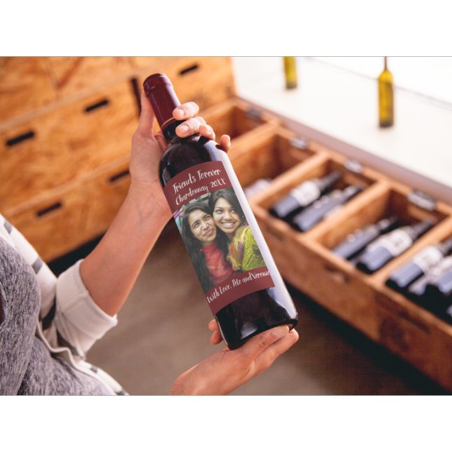 Editable Dark Red  | Photo | Wine Label (Creator Uploaded)