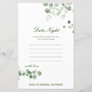 Editable Date Night Card Bridal Shower Game